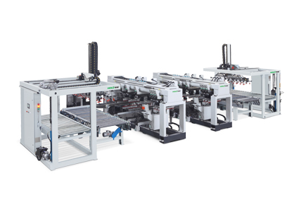 Automatic feeding and drilling production line
