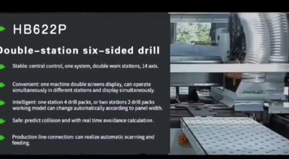Two-station six-sided drill