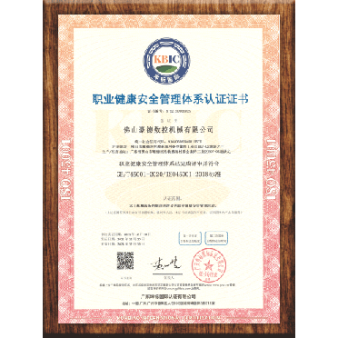 Occupational health and safety management system certification